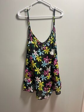 Hurley Black Floral Spaghetti Strap Dress with Multicolor Flowers